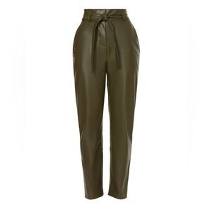 Peter Som x RTR Green Faux Leather Pants, 6